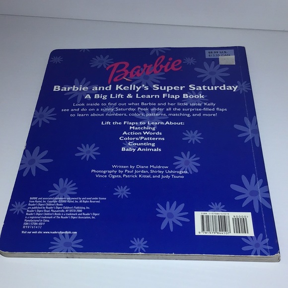 Barbie 💖Big Lift and Learn Flap book board book Barbie & Kelly's Super Saturday - Picture 7 of 9